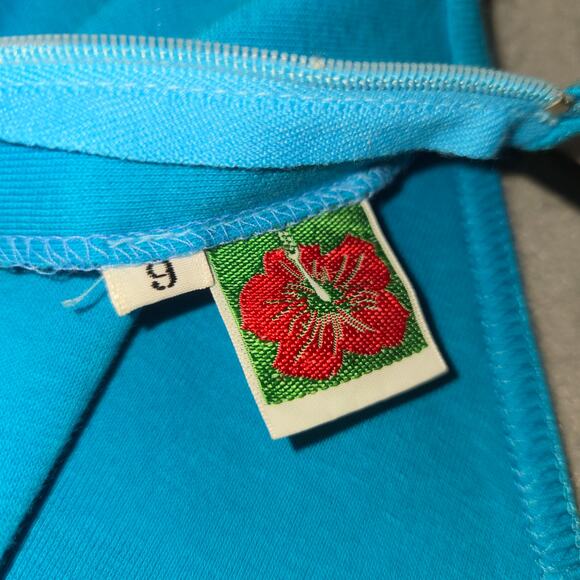 Budo Muu Muu Womens Size 9 Dress Floral Midi Blue Hawaii Vacation Beach Resort - Picture 2 of 13